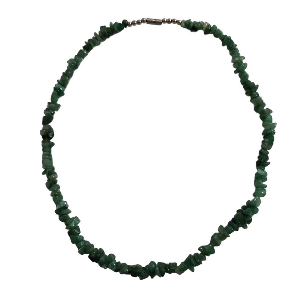 Handmade Green Chip Bead Necklace Aventurine?